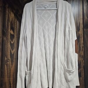 Market & Spruce Cream Open Front Cardigan